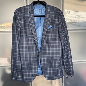 River Island Blue Checkered Blazer